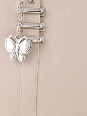 white leatherette handbag - 12379523 - Standard Image - 4