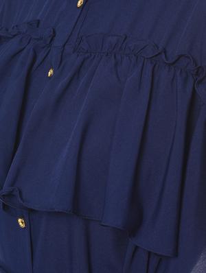 solid navy blue crepe maxi dress - 12379771 - Standard Image - 4