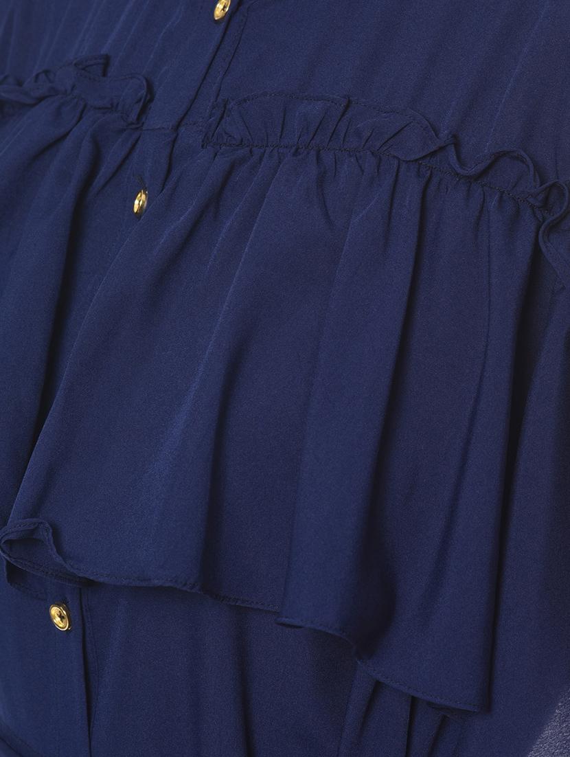 solid navy blue crepe maxi dress - 12379771 - Zoom Image - 4
