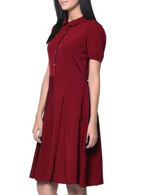 solid maroon crepe dress - 12379776 - Standard Image - 2