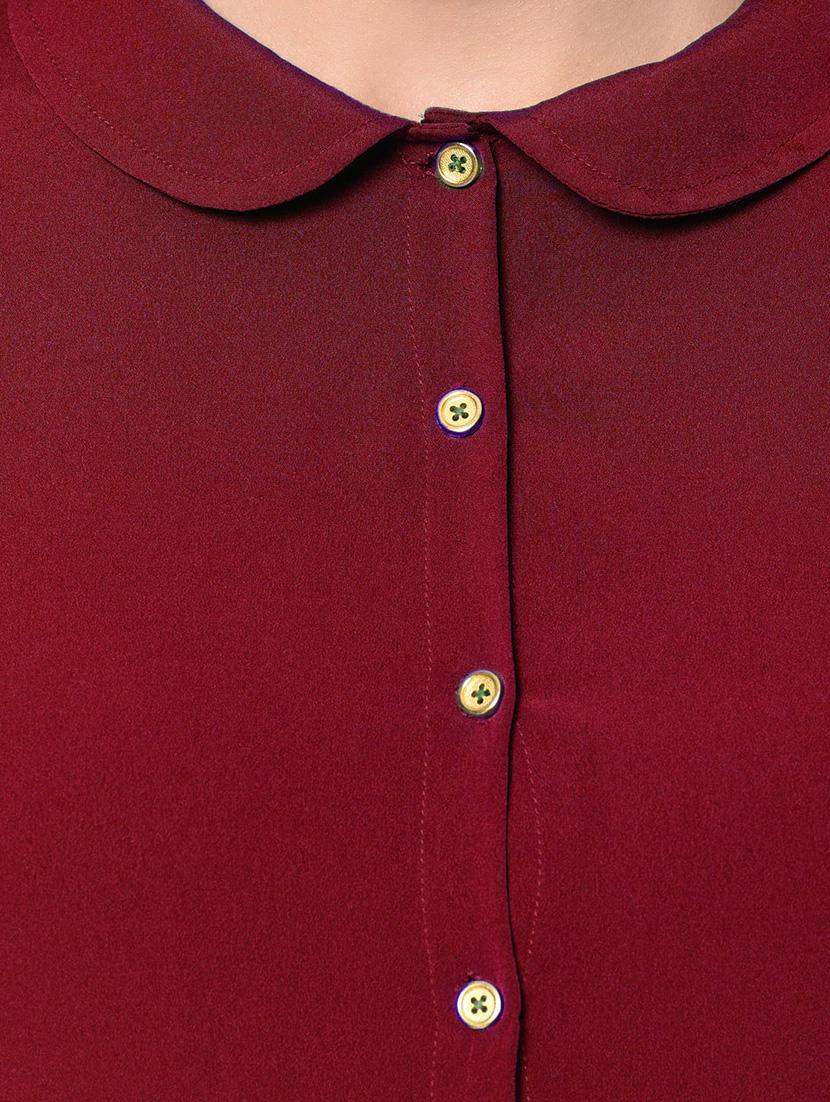 solid maroon crepe dress - 12379776 - Zoom Image - 4