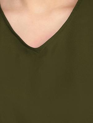 green crepe full leg jumpsuit - 12379790 - Standard Image - 4