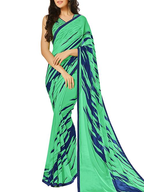 geometric printed saree with blouse - 12382403 - Standard Image - 1