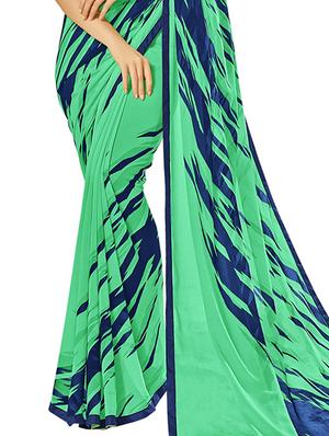 geometric printed saree with blouse - 12382403 - Standard Image - 3