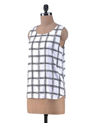 white viscose check print top - 1238541 - Standard Image - 2