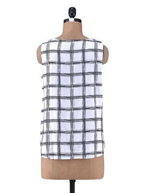 white viscose check print top - 1238541 - Standard Image - 3