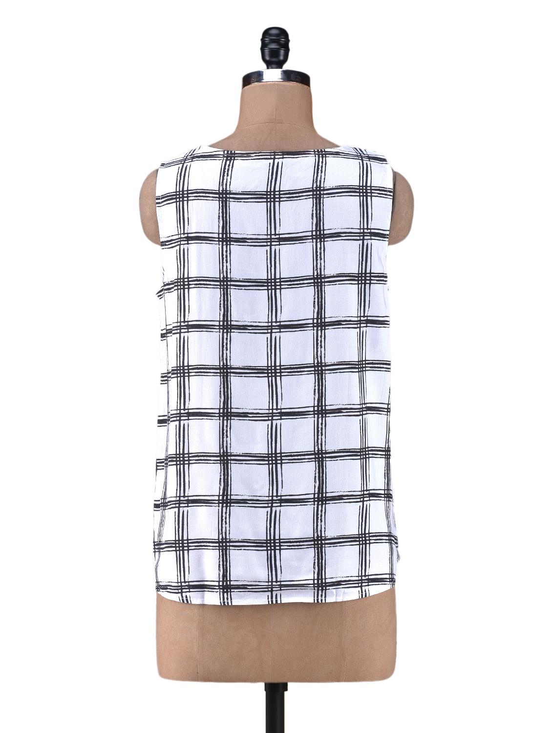 white viscose check print top - 1238541 - Zoom Image - 3