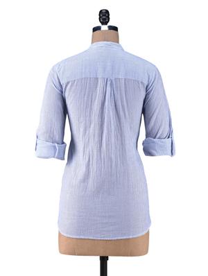 solid blue cotton top - 1238549 - Standard Image - 3