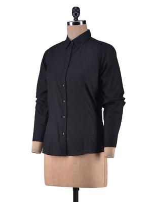 solid black cotton full sleeve shirt - 1238554 -  Standard Image - 1