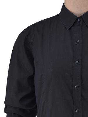 solid black cotton full sleeve shirt - 1238554 - Standard Image - 4