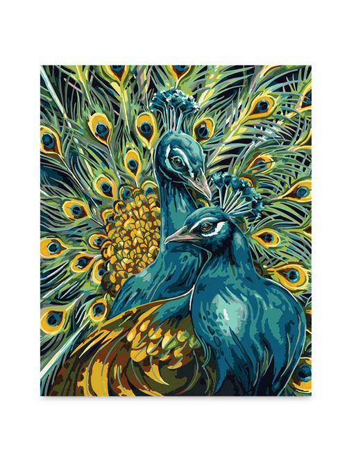 multicolor frameless canvas peacock painting - 1238914 - Standard Image - 1