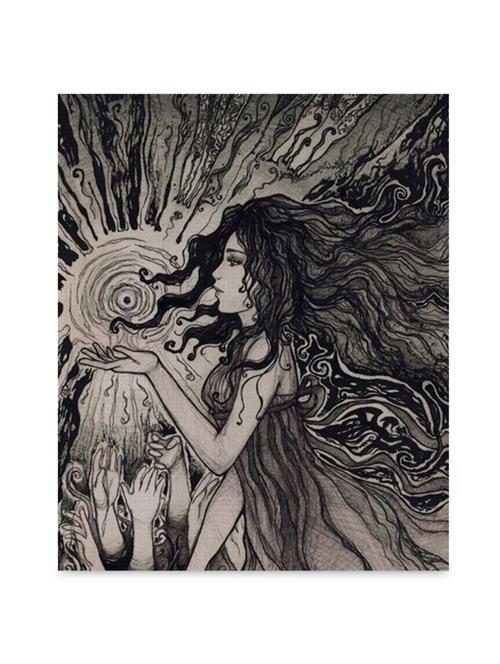 multicolor frameless canvas girl sketch art - 1238917 - Standard Image - 1