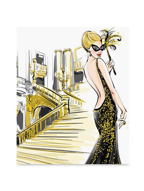 multicolor frameless canvas girl with a mask - 1238988 - Standard Image - 1