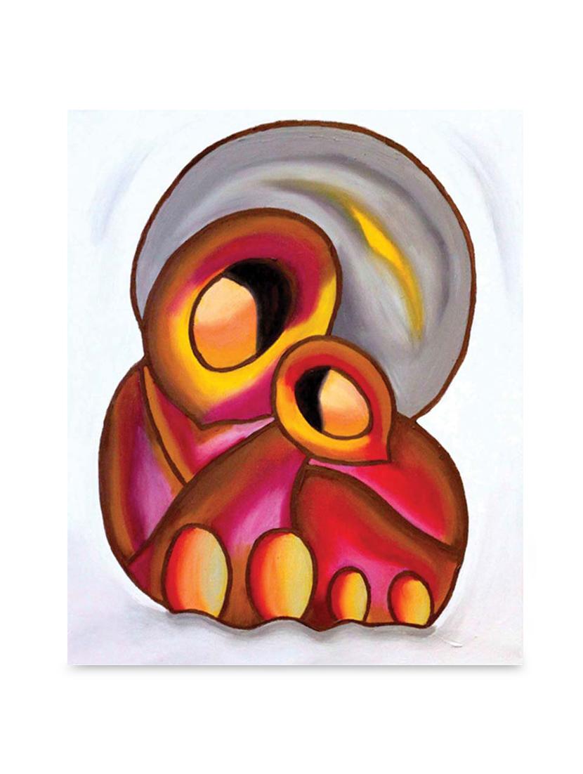 multicolor frameless canvas mother and son modern art - 1239030 - Zoom Image - 1