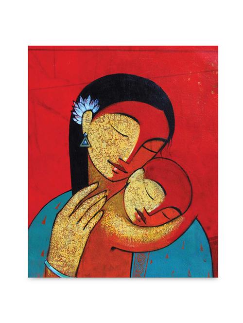 multicolor frameless canvas mothers love painting - 1239031 - Standard Image - 1