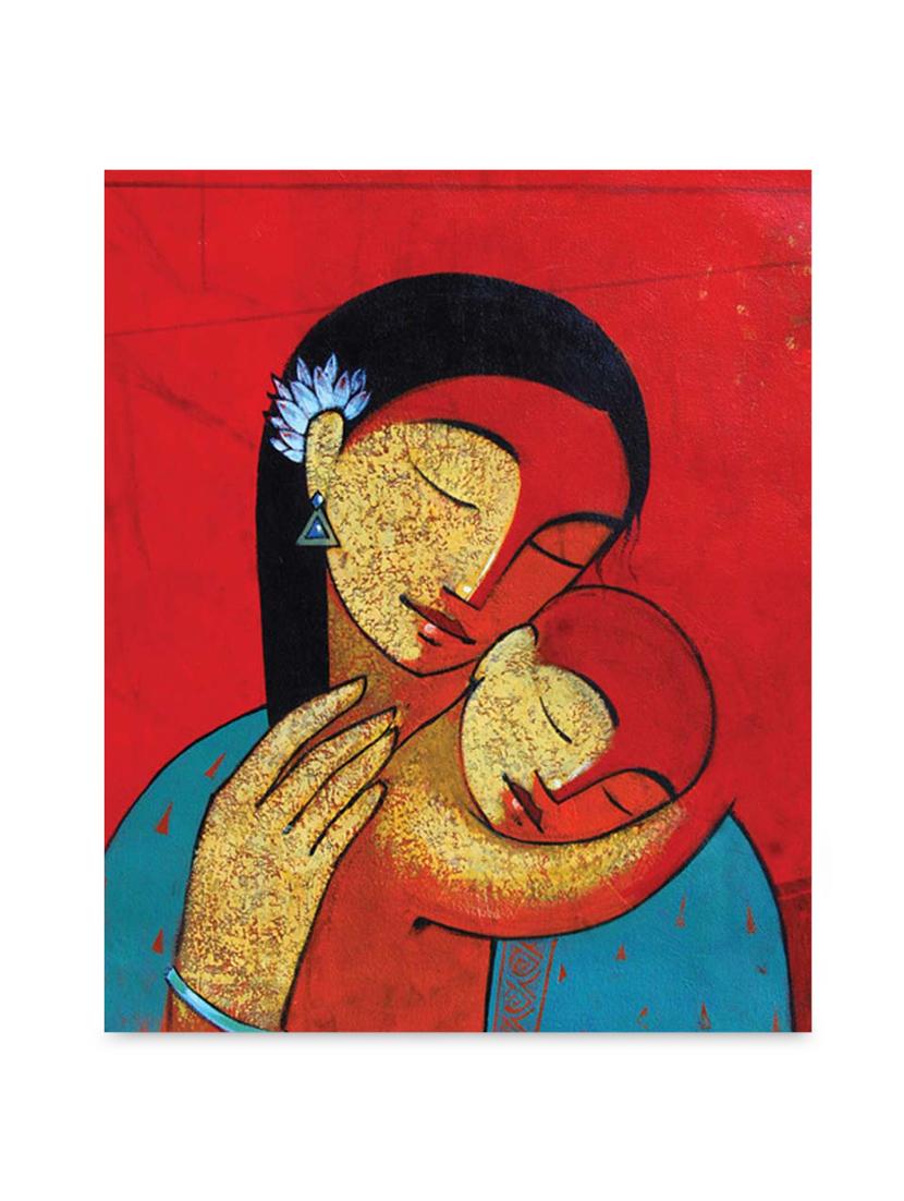multicolor frameless canvas mothers love painting - 1239031 - Zoom Image - 1