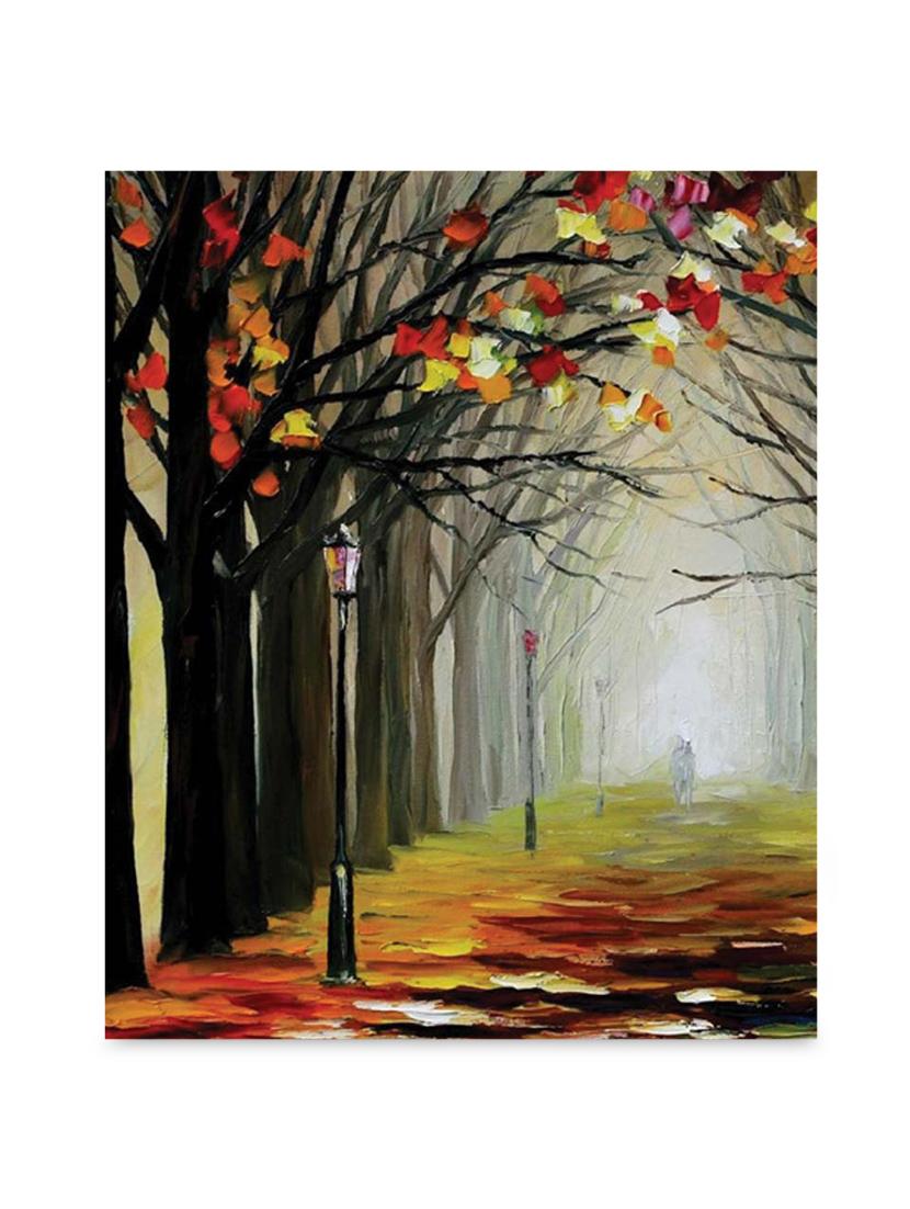 multicolor frameless canvas tree along the lane painting - 1239049 - Zoom Image - 1
