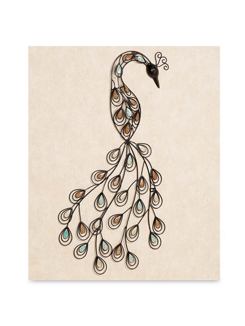 multicolor frameless canvas peacock painting art - 1239076 - Zoom Image - 1