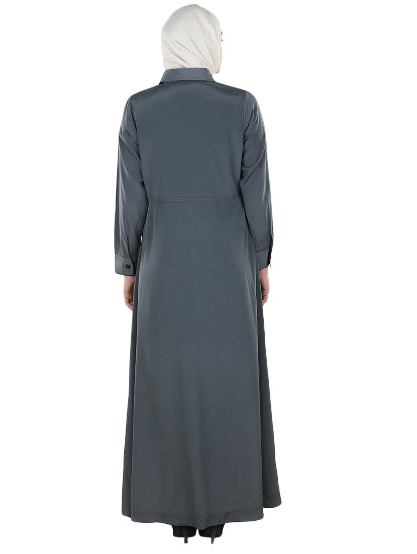 solid grey abaya - 12391674 - Zoom Image - 3
