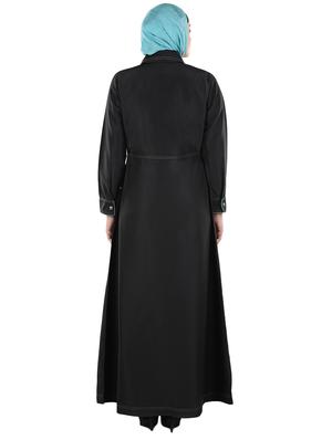 solid black abaya - 12391681 - Standard Image - 3