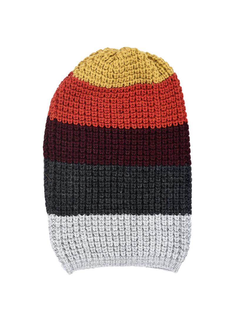 multi colored striped acrylic cap - 12391861 - Zoom Image - 1