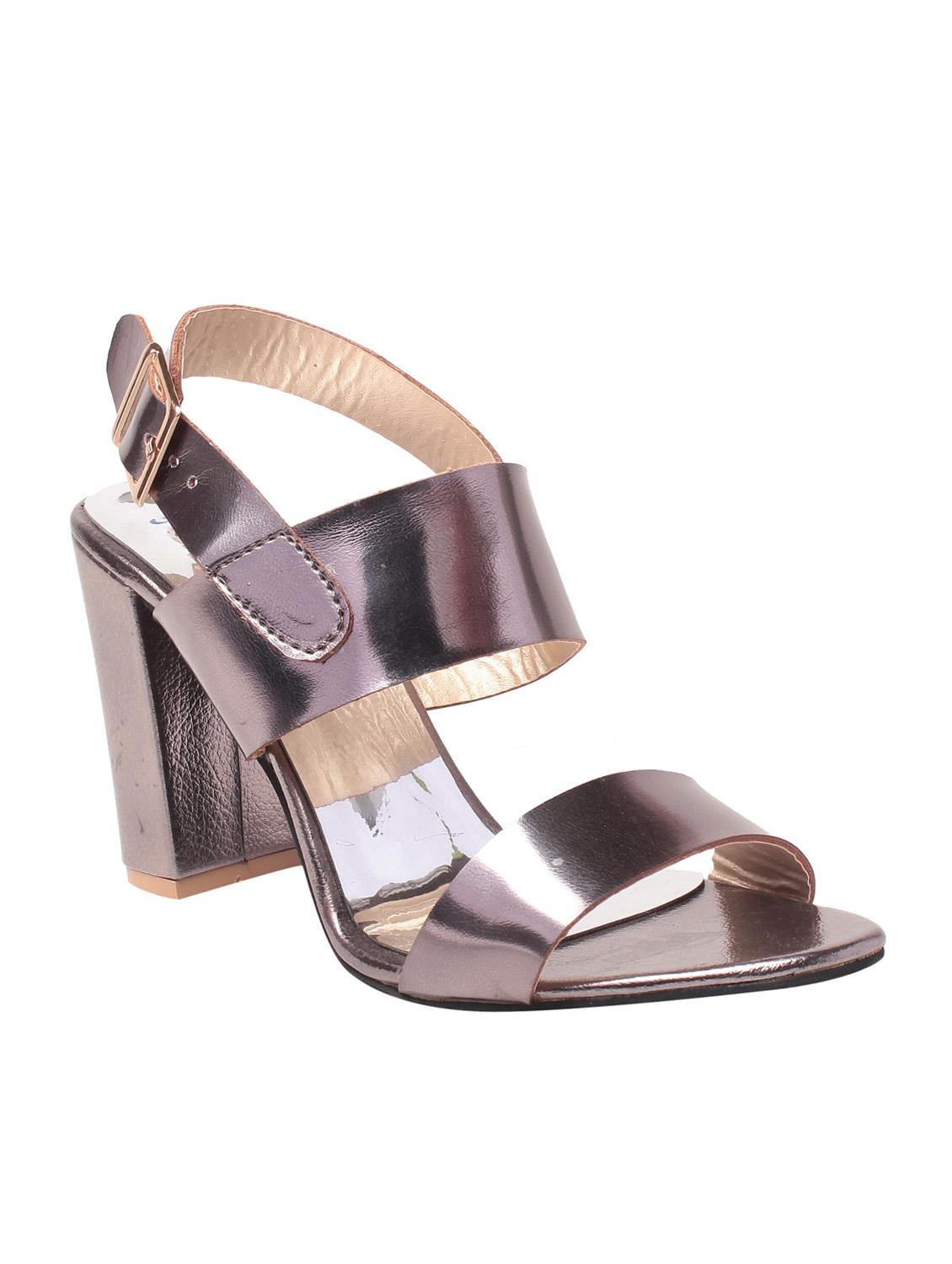 metallic  back strap sandal