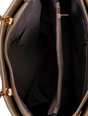 gold leatherette handbag, sling and pouch (set of 3) - 12391997 - Standard Image - 4