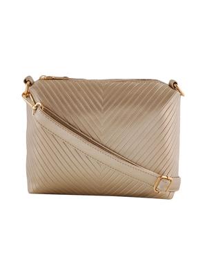gold leatherette handbag, sling and pouch (set of 3) - 12391997 - Standard Image - 8