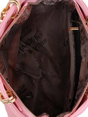 pink leatherette quilted handbag, sling and pouch (set of 3) - 12392058 - Standard Image - 4