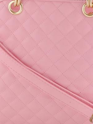 pink leatherette quilted handbag, sling and pouch (set of 3) - 12392058 - Standard Image - 5