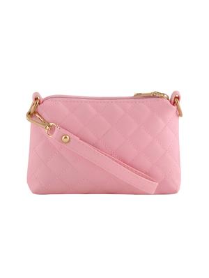 pink leatherette quilted handbag, sling and pouch (set of 3) - 12392058 - Standard Image - 6