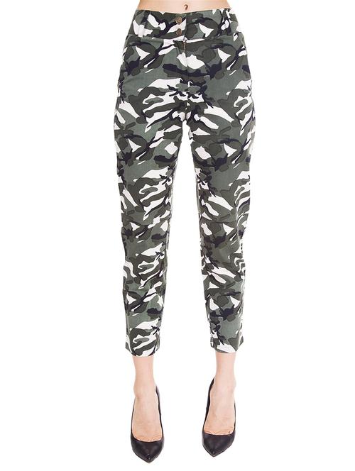 green camouflage printed cotton trouser - 12394132 - Standard Image - 1