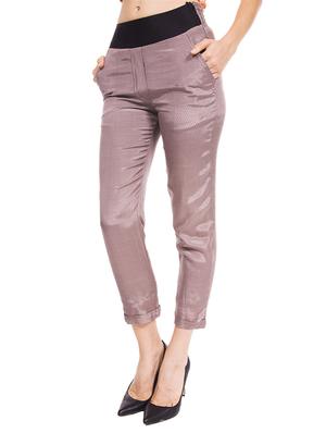 brown viscose flat front trousers - 12394134 - Standard Image - 2