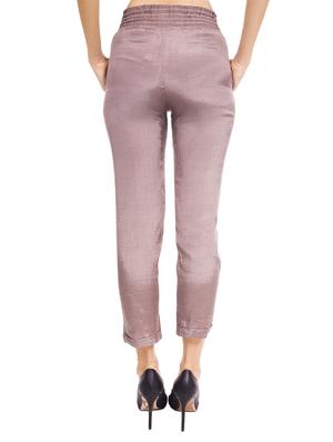 brown viscose flat front trousers - 12394134 - Standard Image - 3