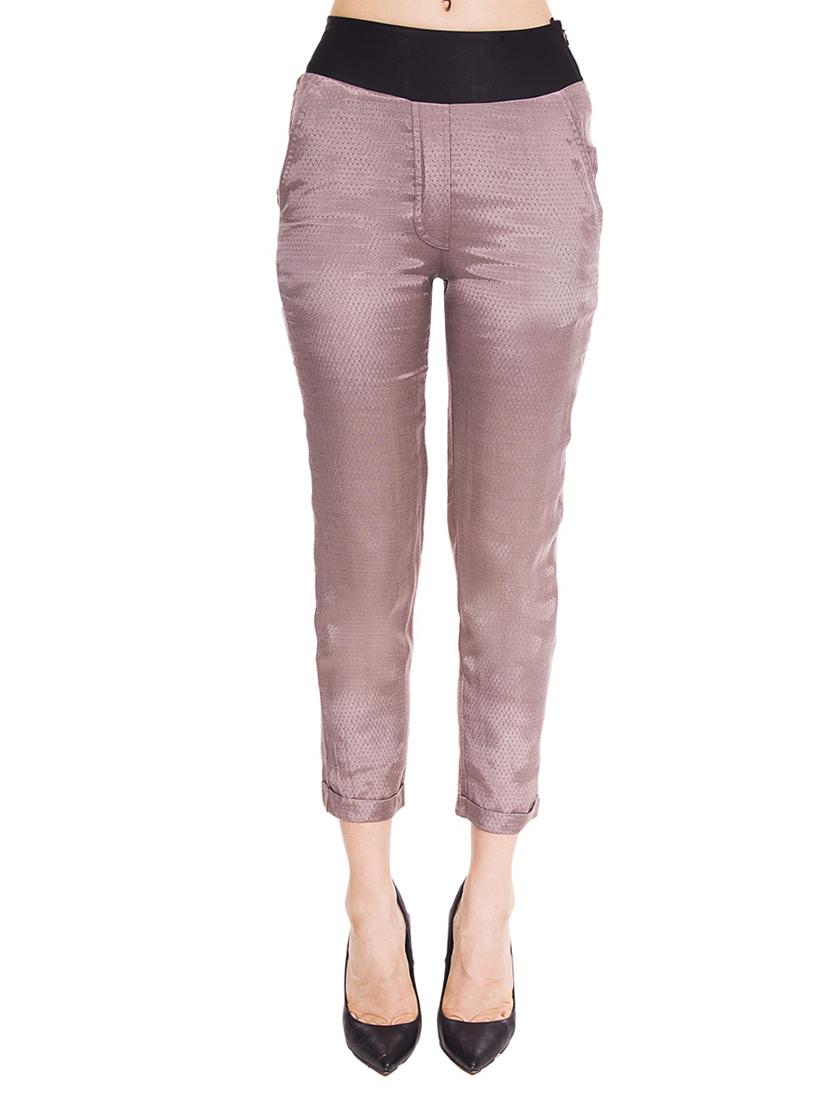 brown viscose flat front trousers - 12394134 - Zoom Image - 1