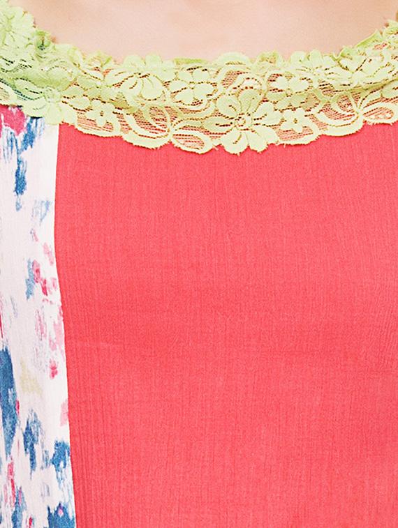 orange rayon printed maxi dress - 12394137 - Zoom Image - 4