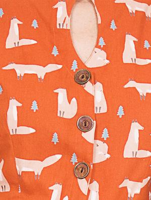 orange cotton knee length jumpsuit - 12394144 - Standard Image - 4