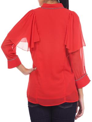 red georgette regular shirt - 12394147 - Standard Image - 3