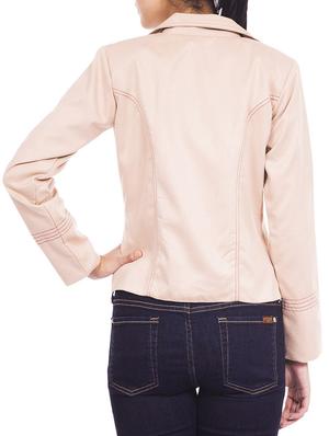 beige faux leather summer jacket - 12394149 - Standard Image - 3