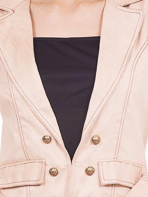 beige faux leather summer jacket - 12394149 - Standard Image - 4