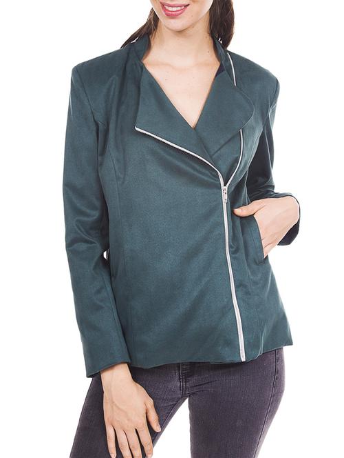 green faux leather summer jacket - 12394150 - Standard Image - 1