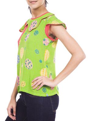 green crepe straight top - 12394161 - Standard Image - 2