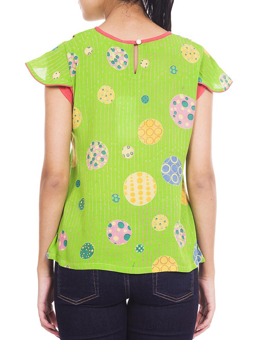 green crepe straight top - 12394161 - Zoom Image - 3