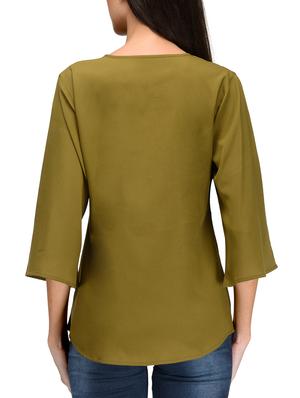 green embellished crepe regular top - 12394187 - Standard Image - 3