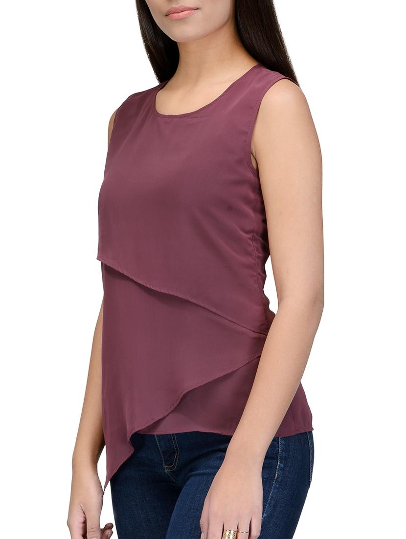 purple georgette top - 12394200 - Zoom Image - 2