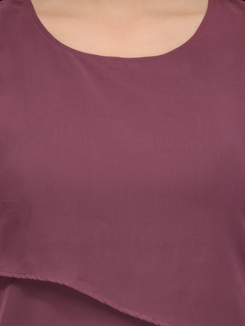 purple georgette top - 12394200 - Zoom Image - 4