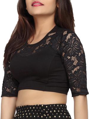black cotton blouse - 12400403 - Standard Image - 2