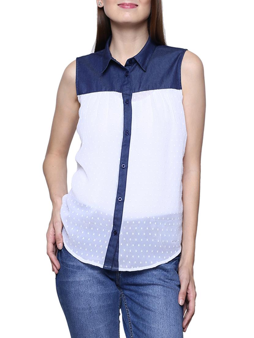 white georgette shirt - 12400430 - Zoom Image - 1