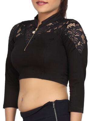 black cotton blouse - 12402738 - Standard Image - 2