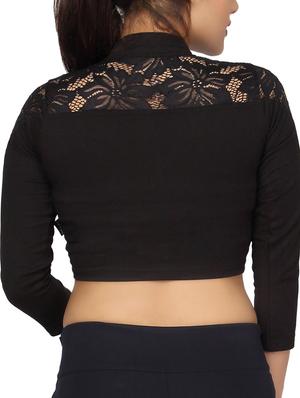 black cotton blouse - 12402738 - Standard Image - 3